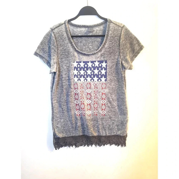 Gray Print Top - Picture 1 of 4